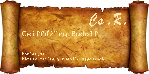 Csiffáry Rudolf névjegykártya