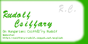 rudolf csiffary business card
